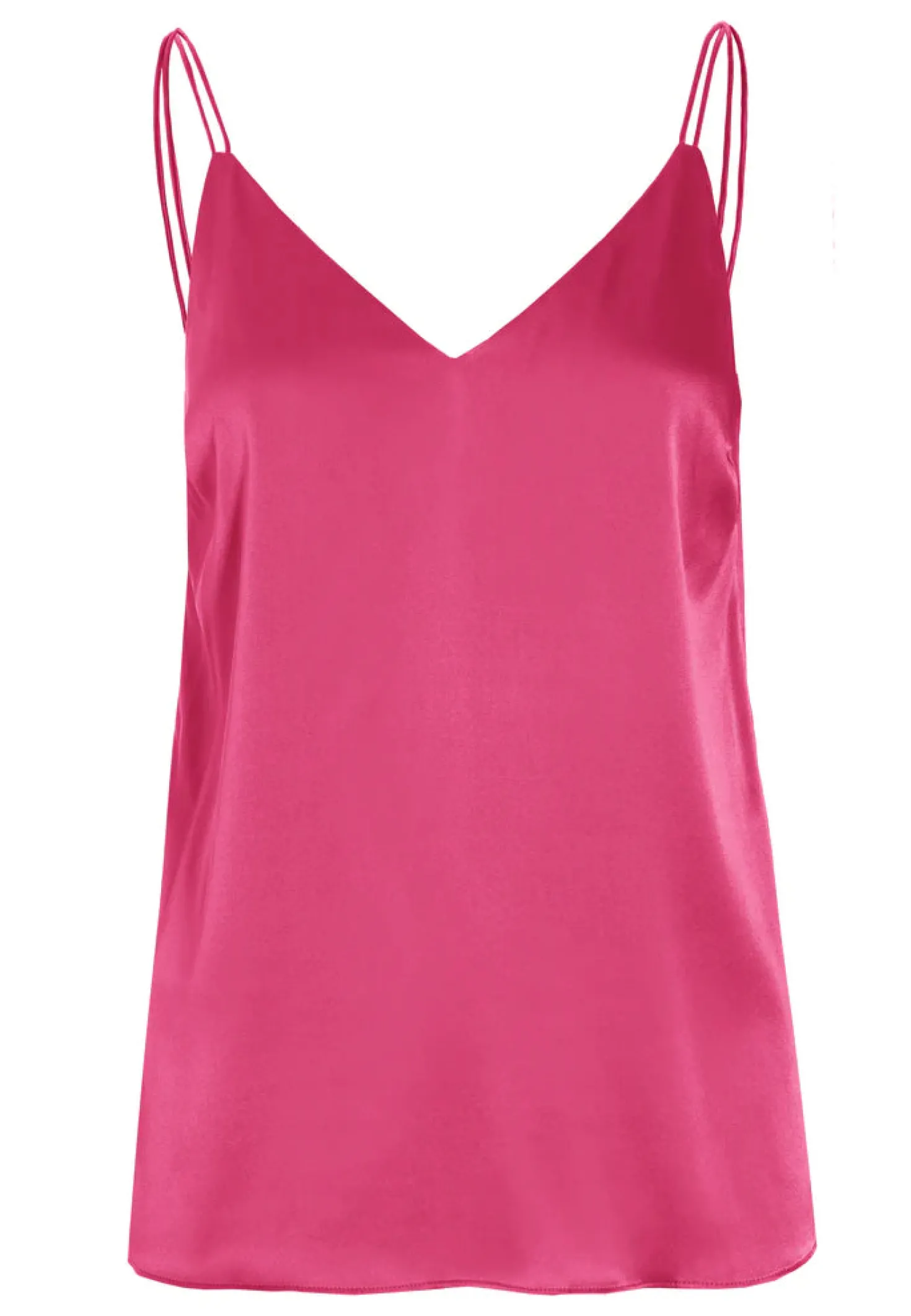 Avena Silk Tank in Fushia pink