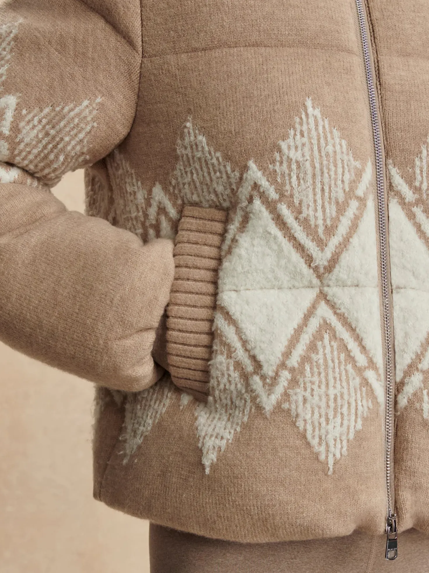 Belinda Knit Light Taupe Puffer