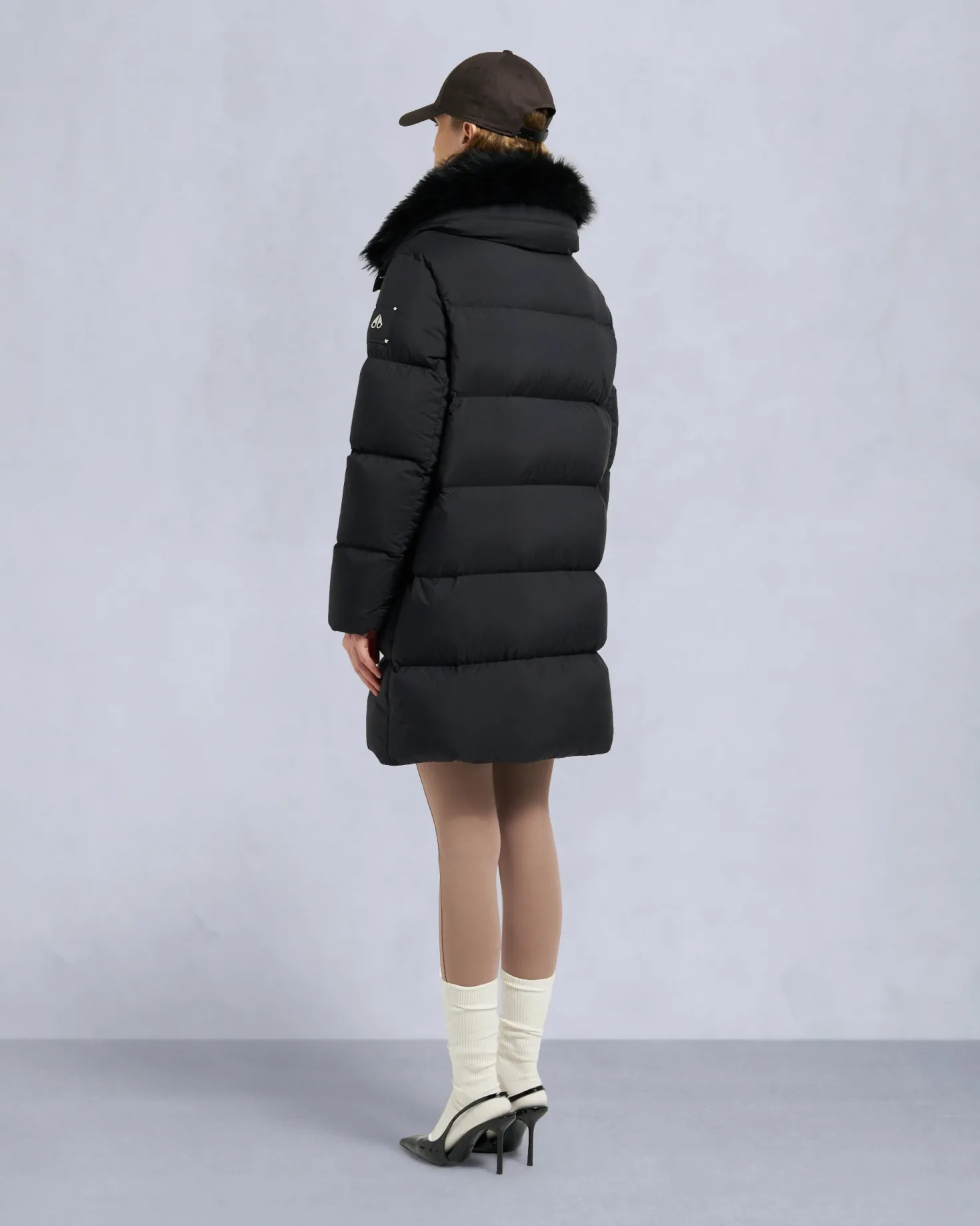 Belle Dune Shearling Trim Puffer