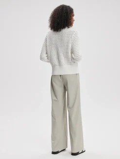 Bettina Textured White Knit Jacket