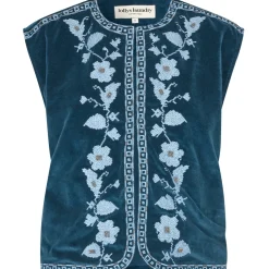 Bin Blue Velvet Vest