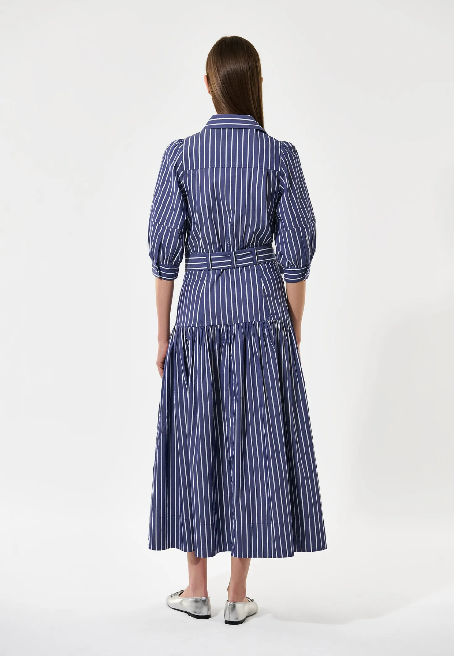 Chambray Blue Palma Dress with Collar