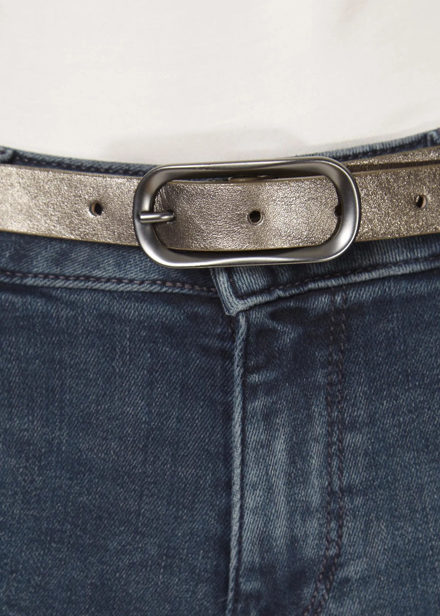 'Clear' Thin Shimmery Pewter Belt