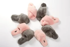 Deep Classic Dark Grey Luxury Sheepskin Slipper Slides
