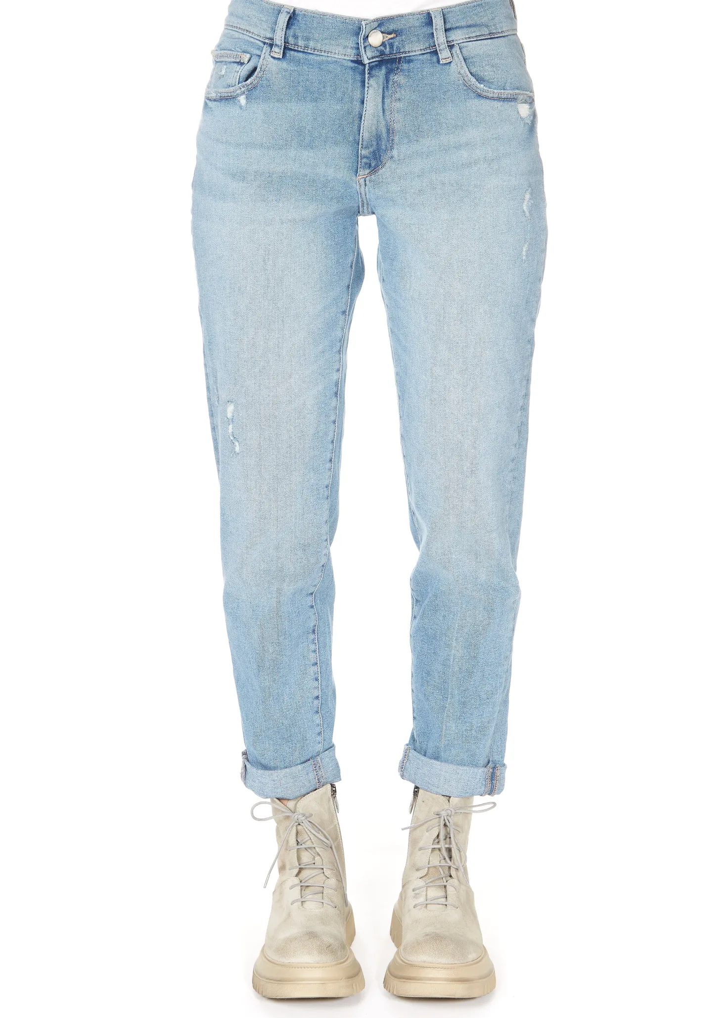 DL 1961 Riley Straight Boyfriend LT Glacier Distressed