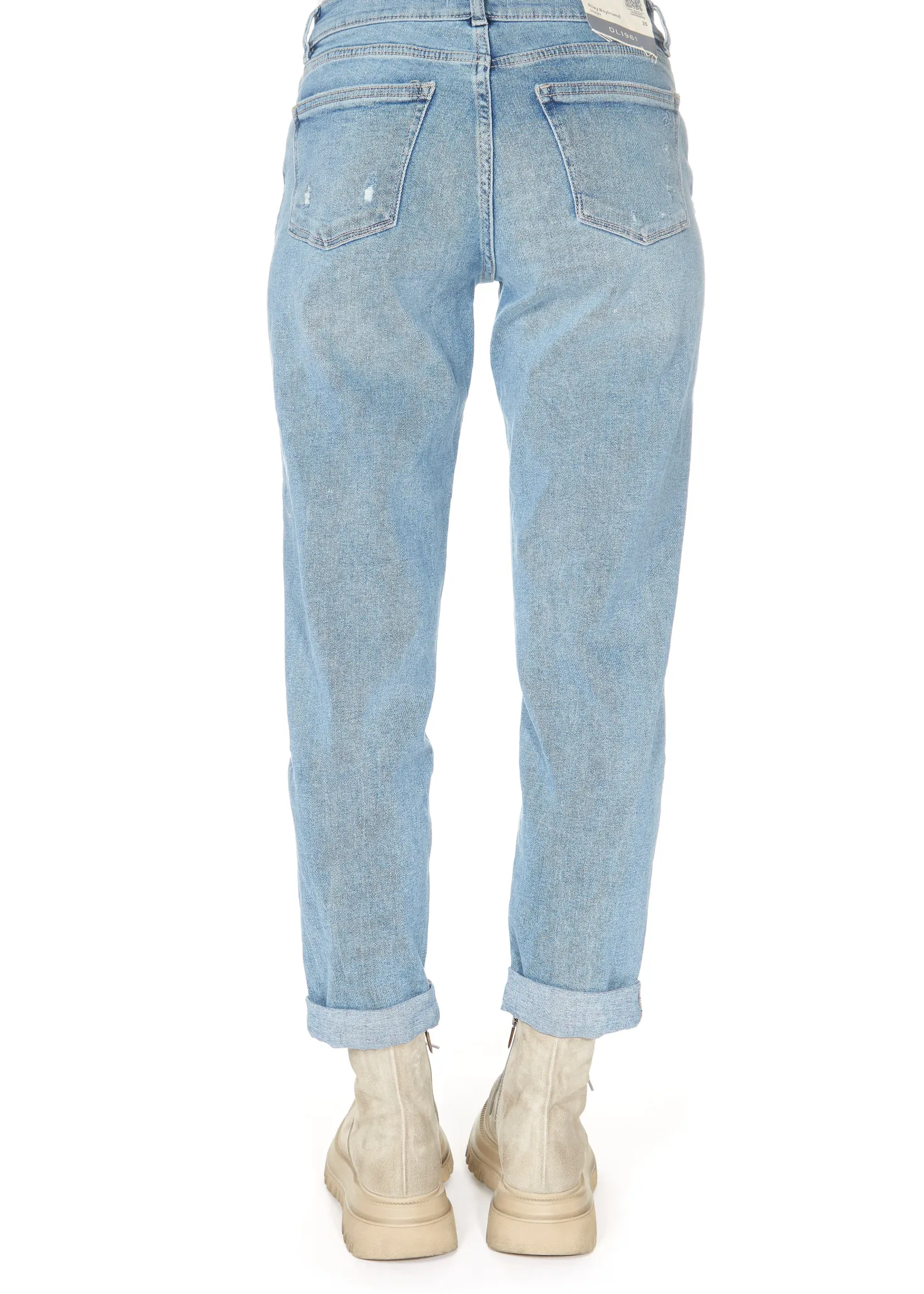 DL 1961 Riley Straight Boyfriend LT Glacier Distressed
