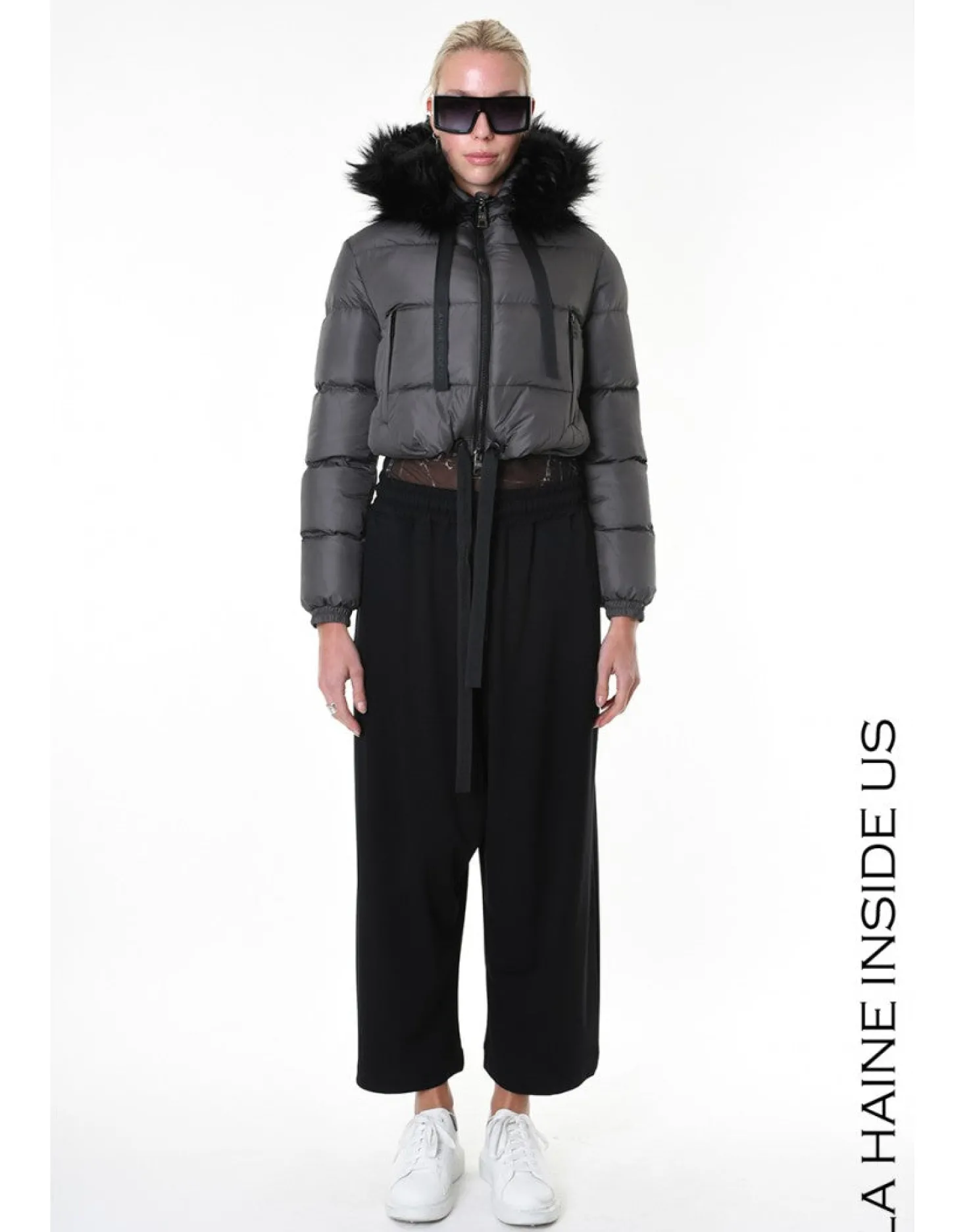 Fango Grey Down Puffer Jacket