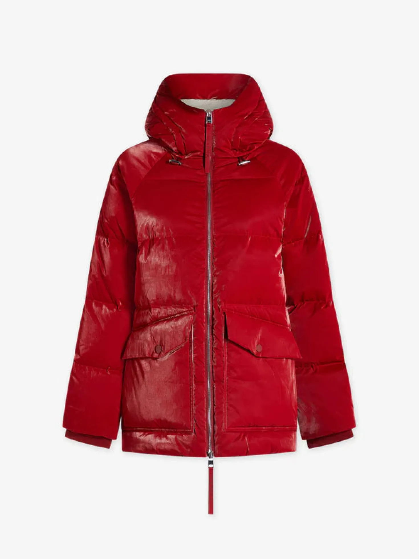 Fullerton Red Dahlia Puffer Coat