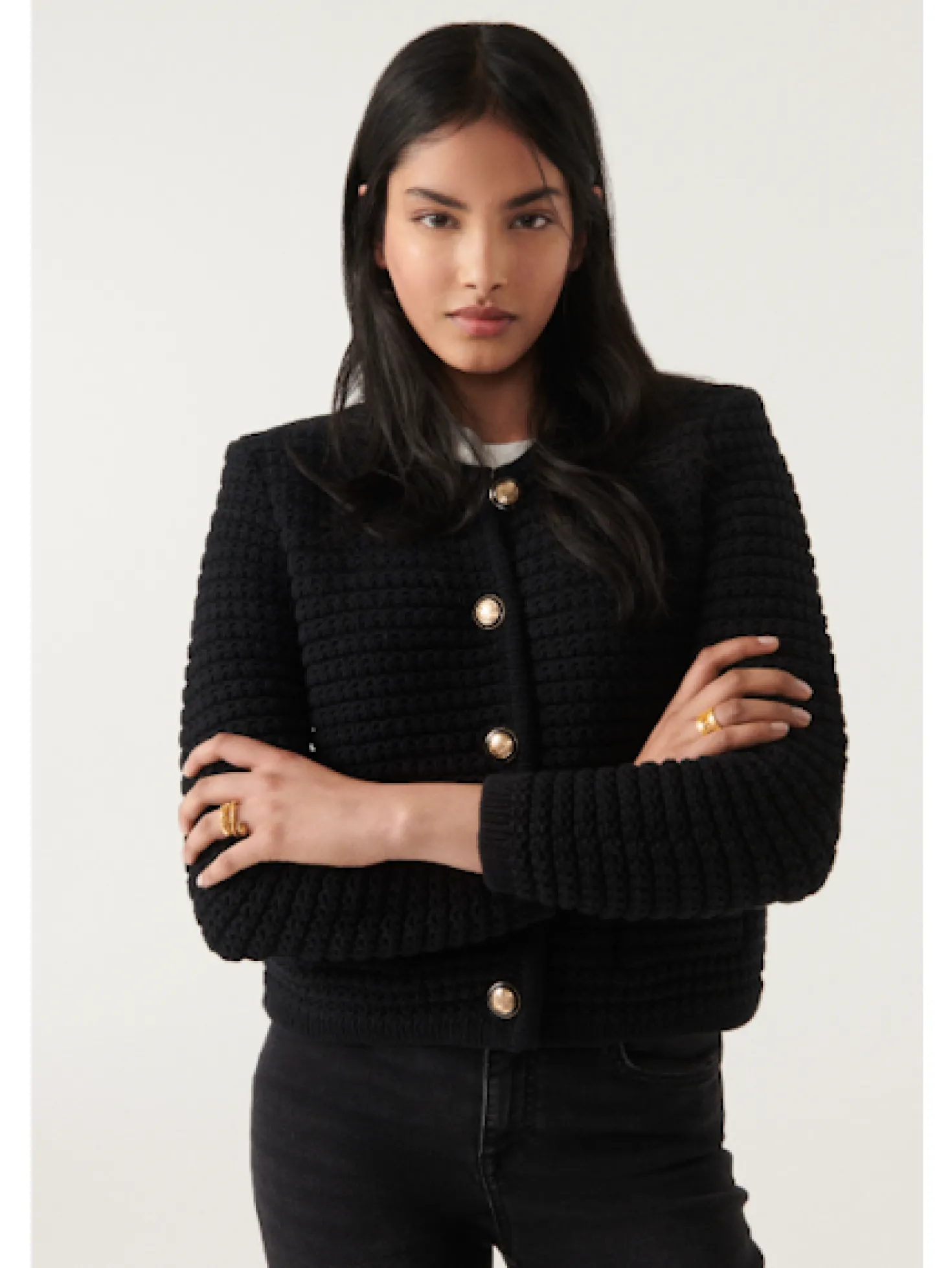 Gaspard Black Knit Cardigan