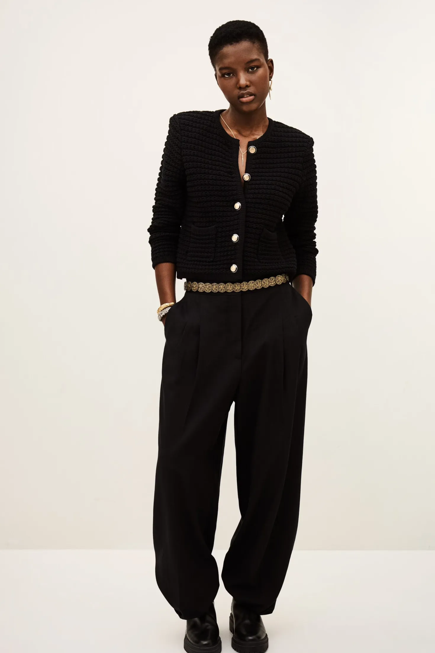 Gaspard Black Knit Cardigan