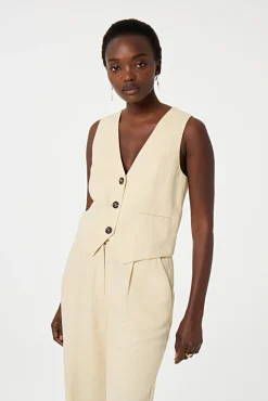 Gigi Latte V Neck Gilet