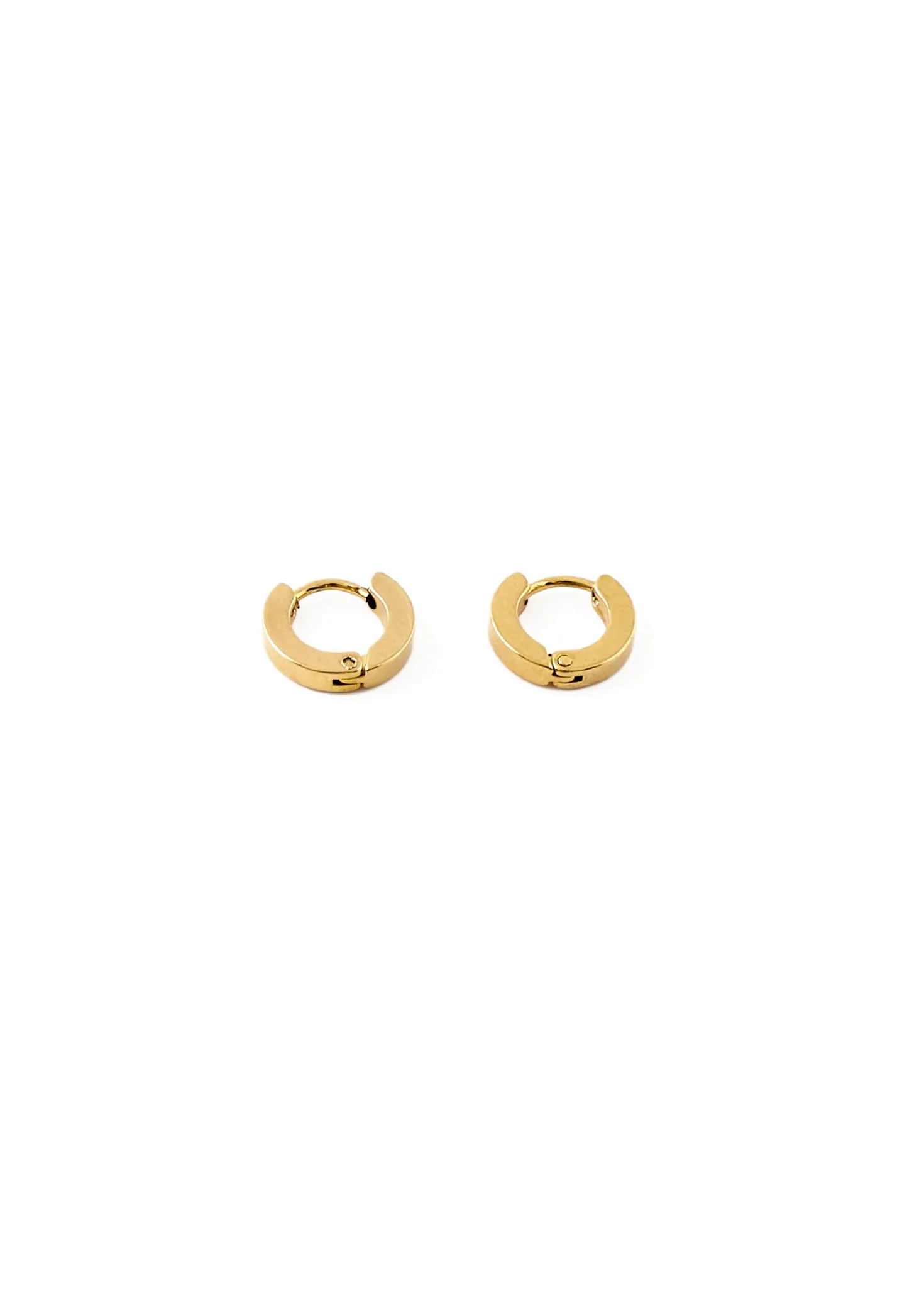 Gold Medium Plate Hoop Earrings