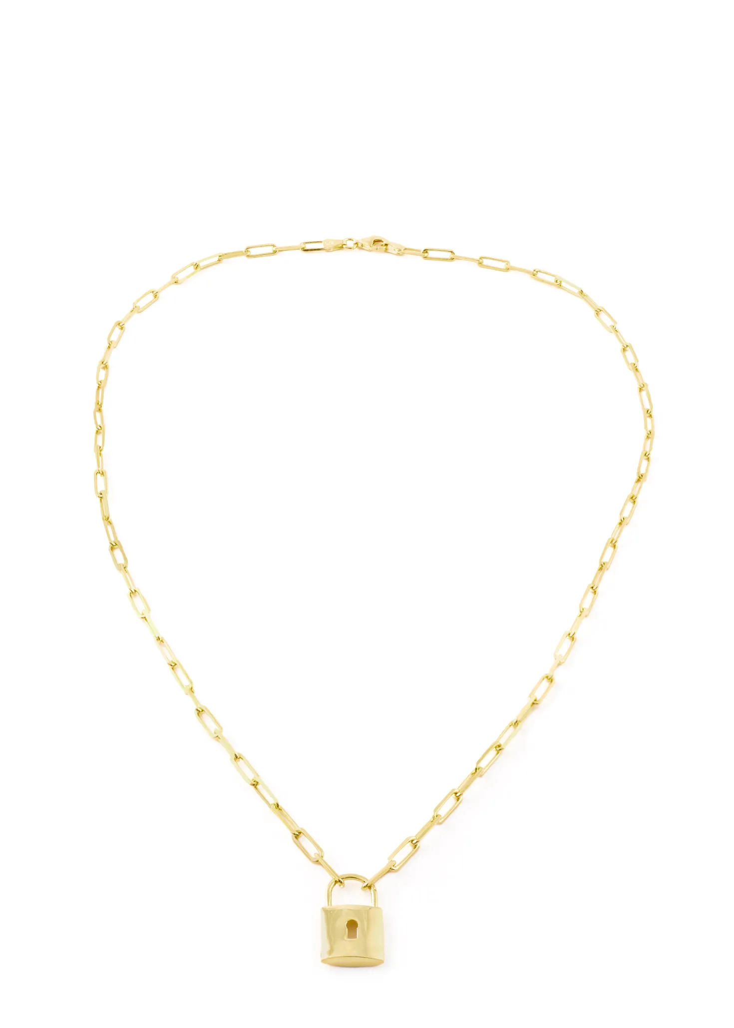 Gold Padlock Necklace