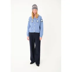 Gracelynn Blue Melange Knit Cardigan