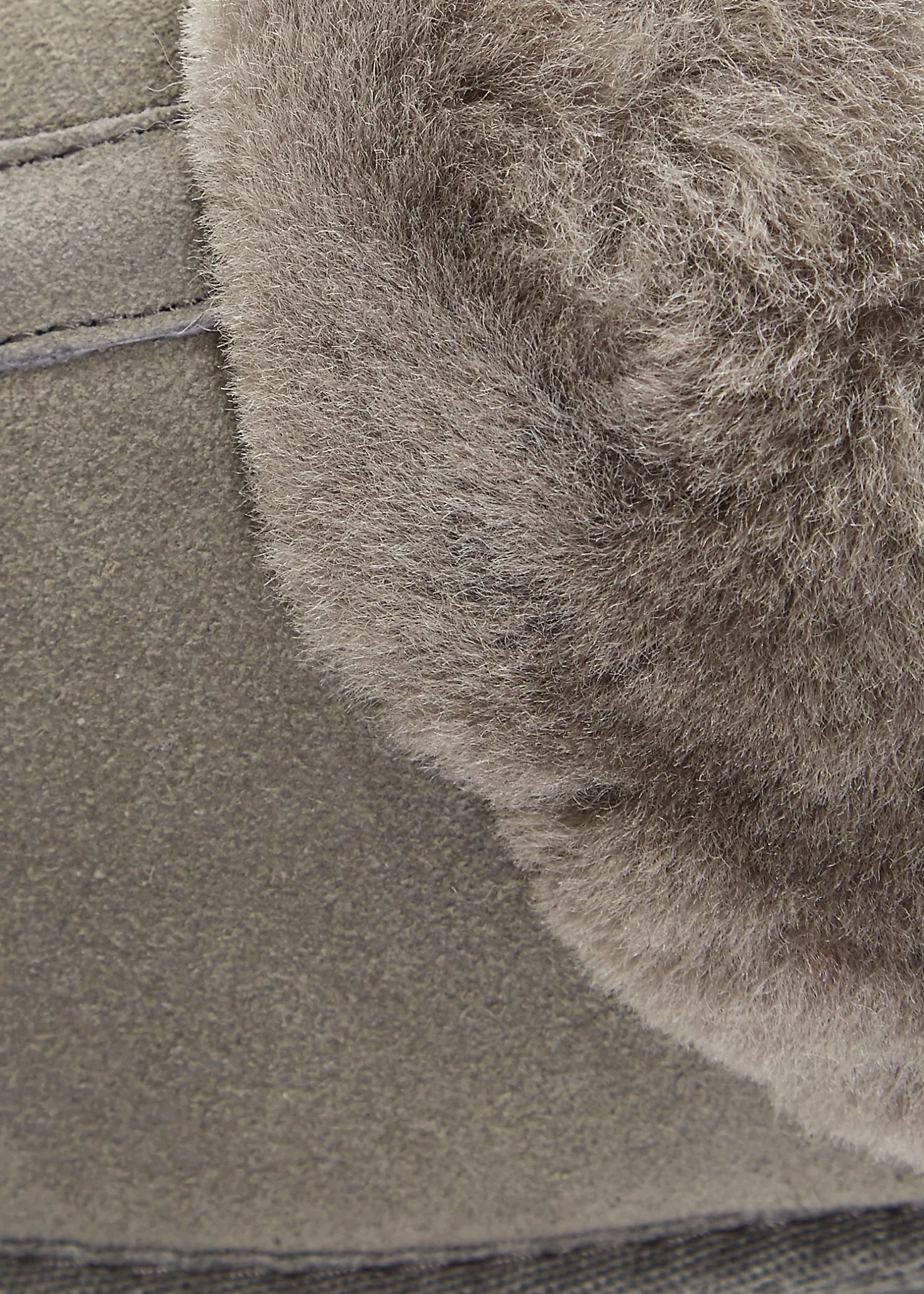 Grey Luxury Sheepskin Wedge Slippers