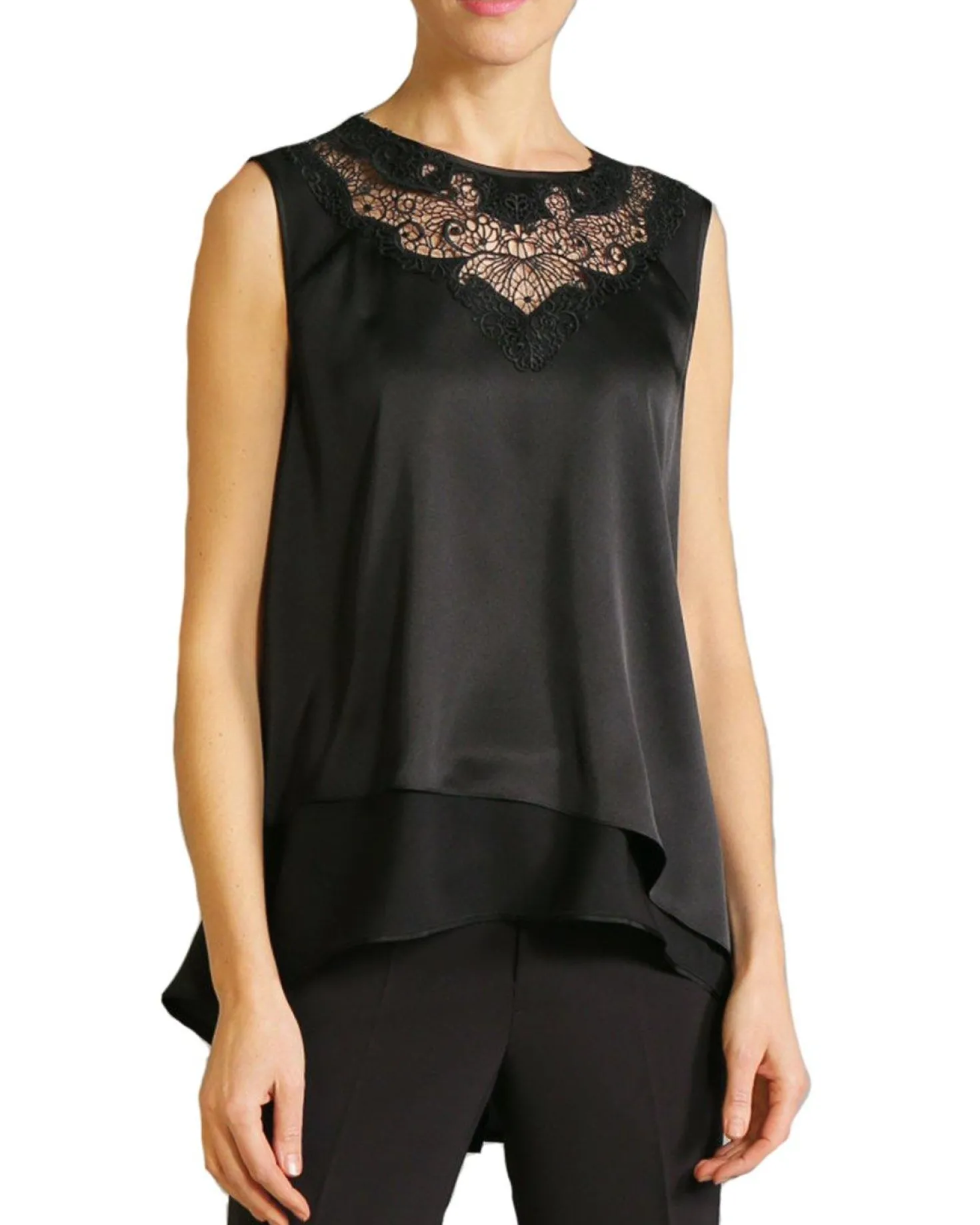 High Radiate 'Sleeveless Crochet Lace Top'