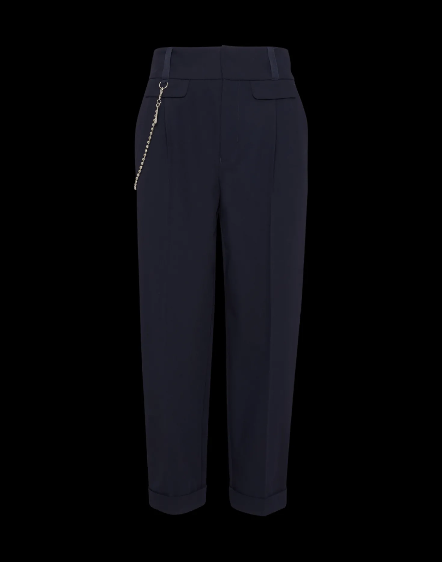 High Understated Navy Hip Chain Trouser