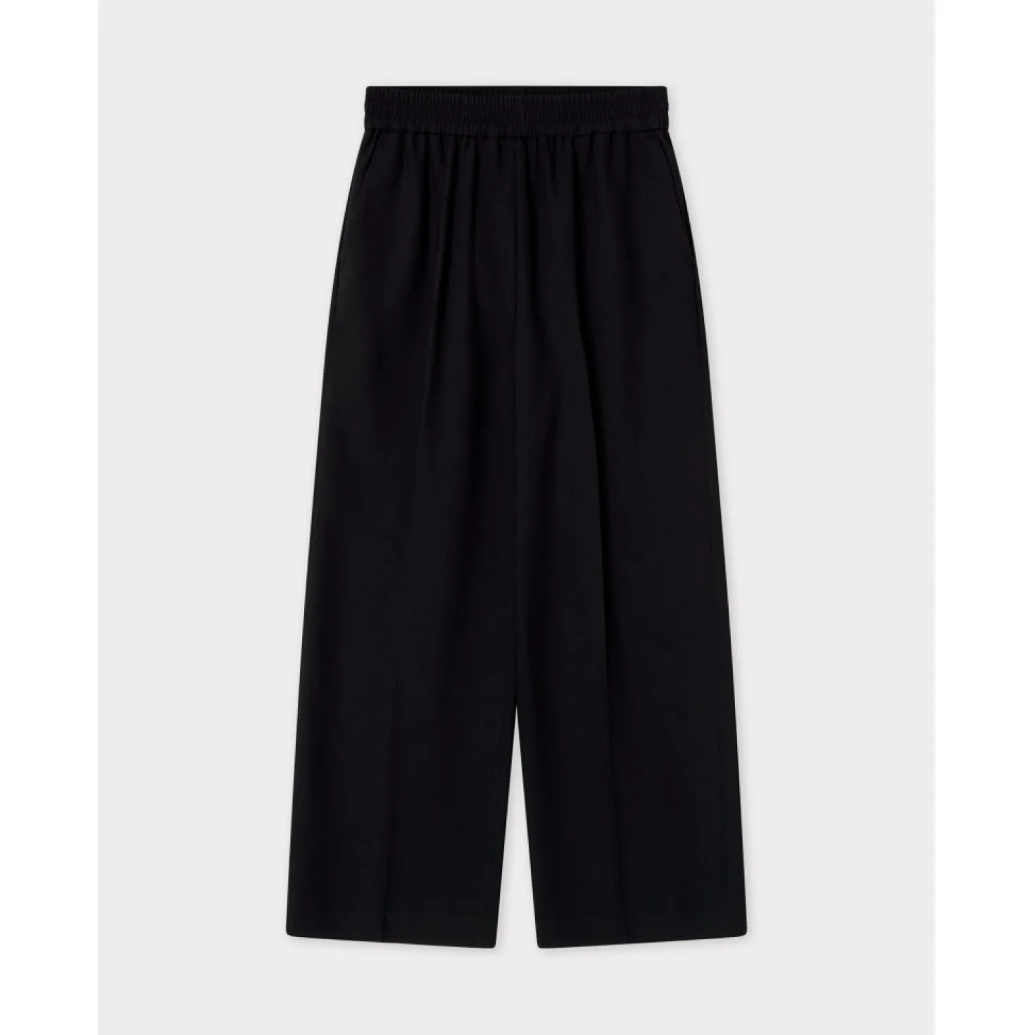 Jonah Classic Gaberdine Black Cropped Trousers