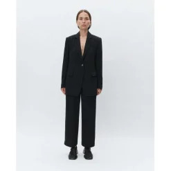 Jonah Classic Gaberdine Black Cropped Trousers