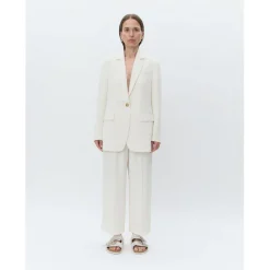 Jonah Classic Gaberdine Ivory Cropped Trousers