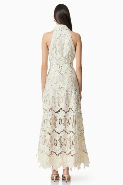 Kyla Floral Maxi Dress in White