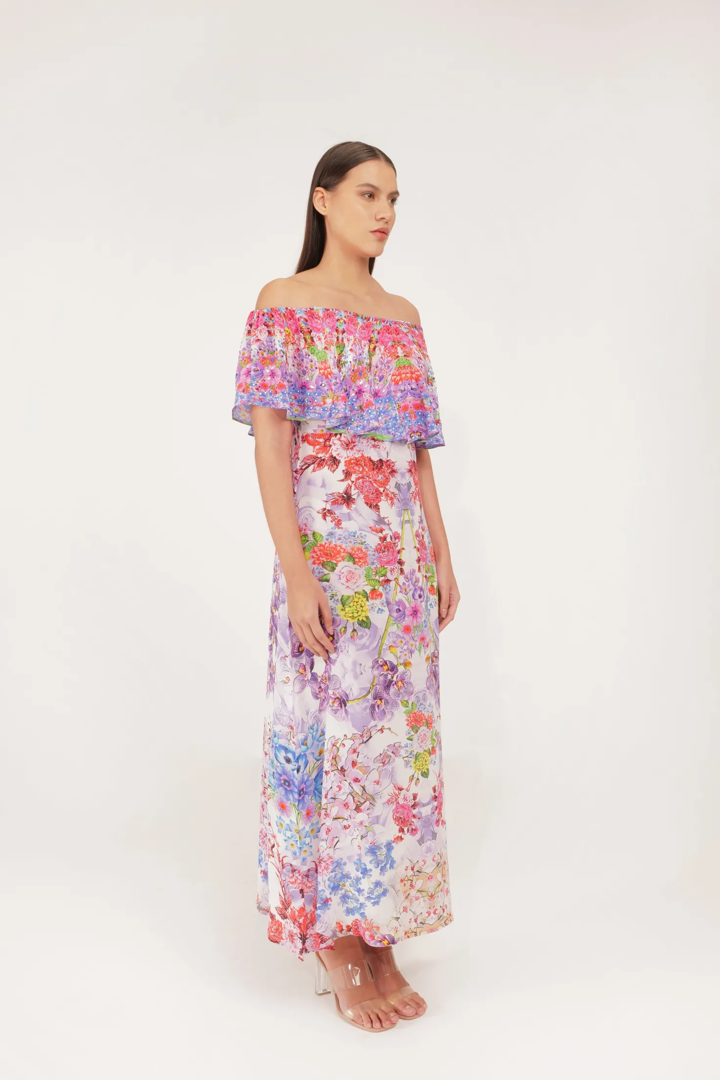 Ladybelle Lilac Frill Detail Dress