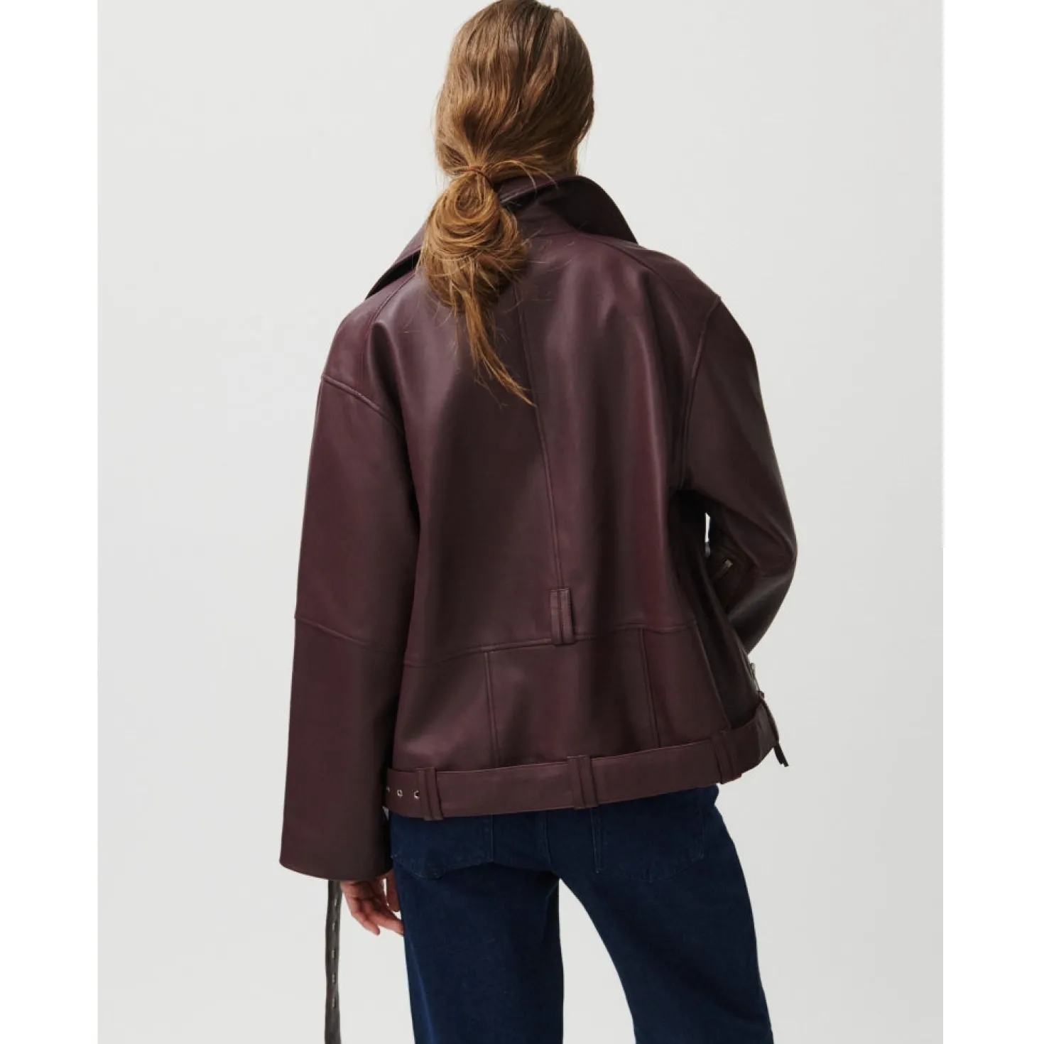 Lotus Leather Jacket in Catawba Grape