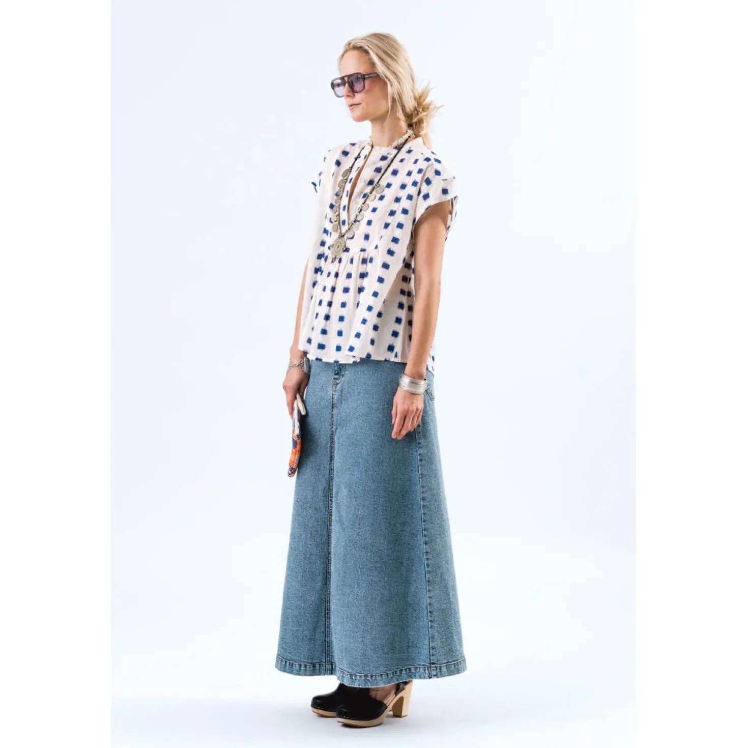 Luna Denim Maxi Skirt