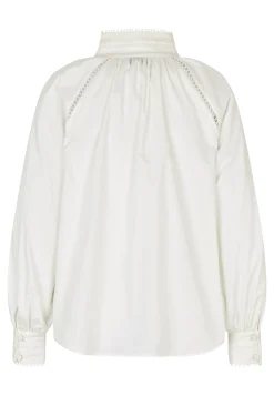 Monia White Blouse with Collar