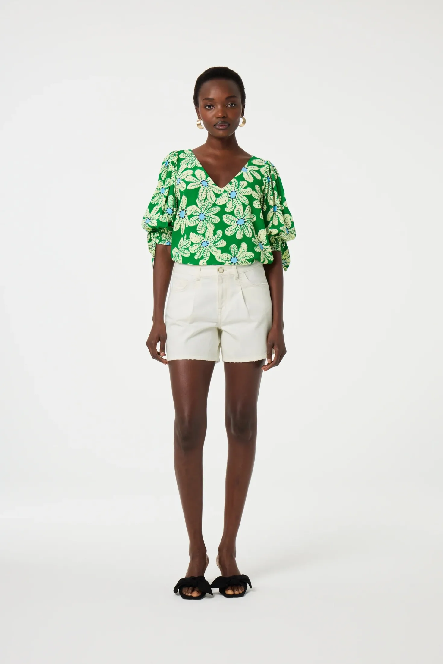 Nacha Green Glow Bali Palms Top