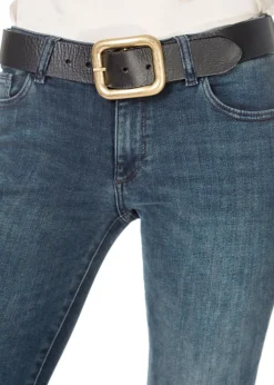 'Natalia' Black Belt With Gold Buckle