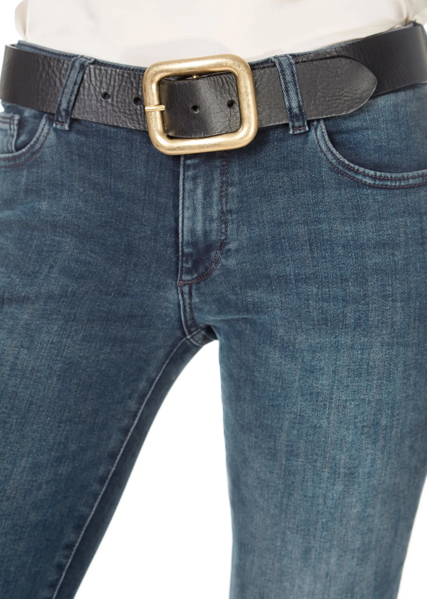 'Natalia' Black Belt With Gold Buckle