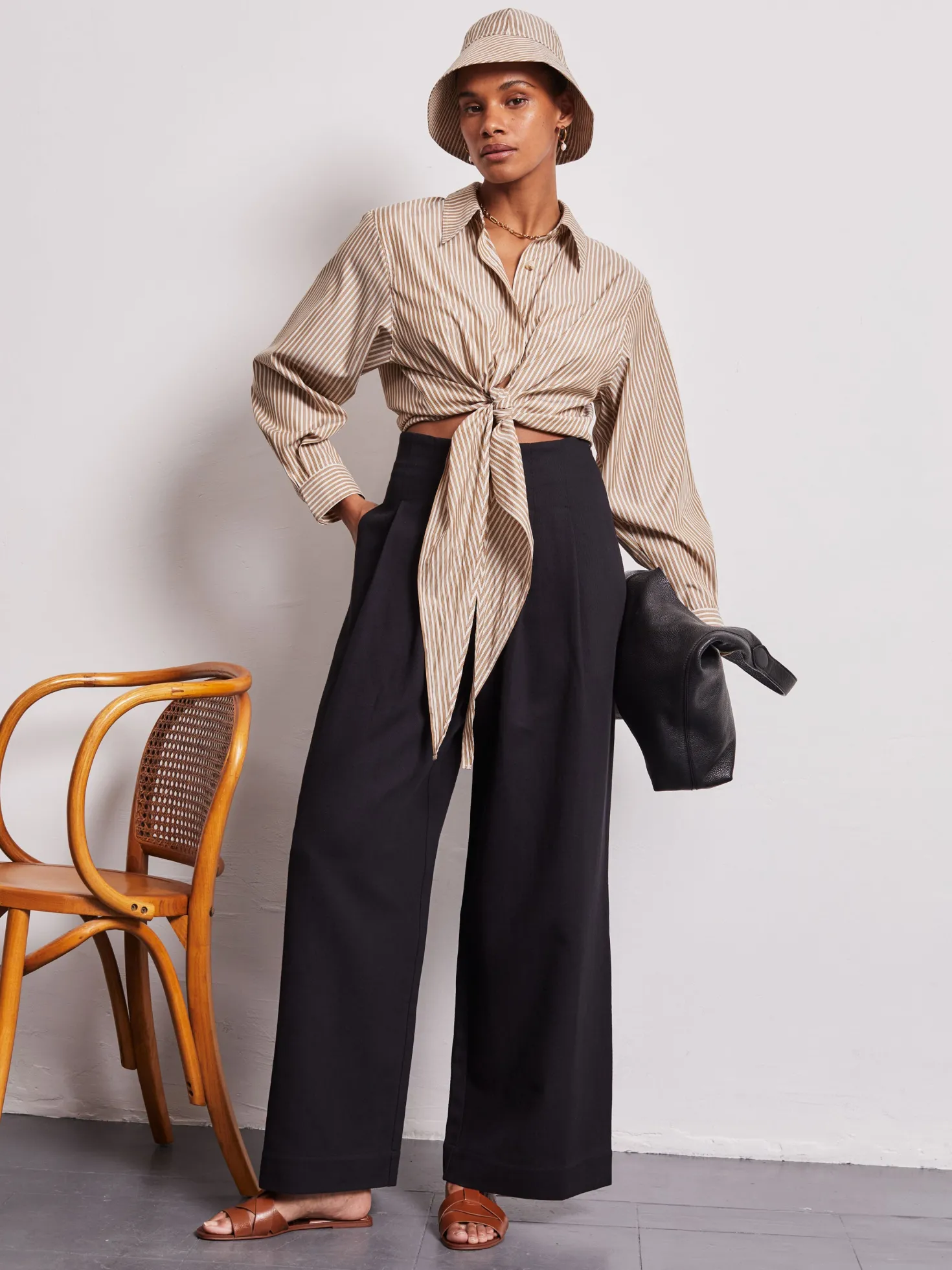 Nellie Black High Waisted Trousers