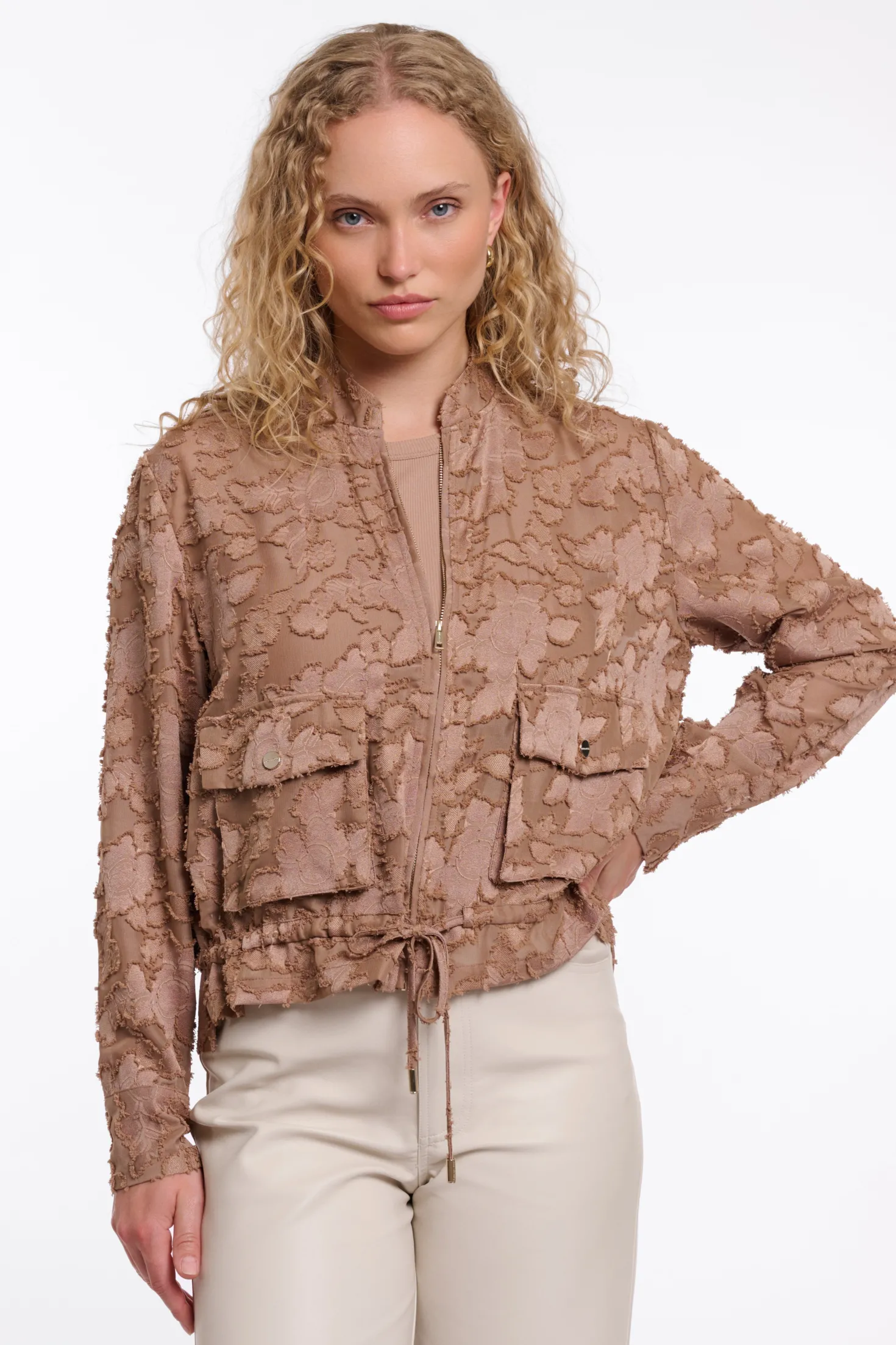 Priori Rosey Brown Zip Jacket