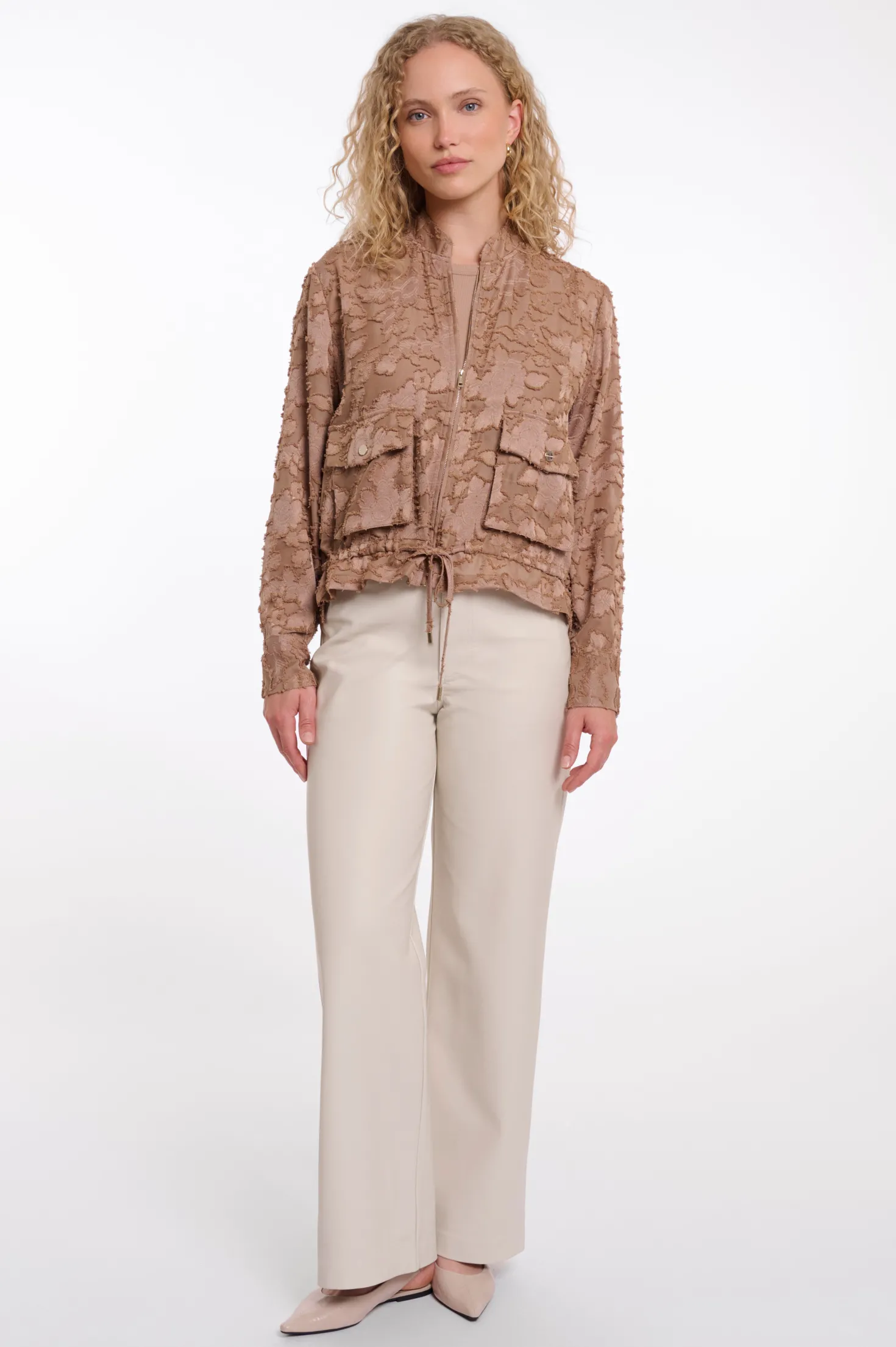 Priori Rosey Brown Zip Jacket