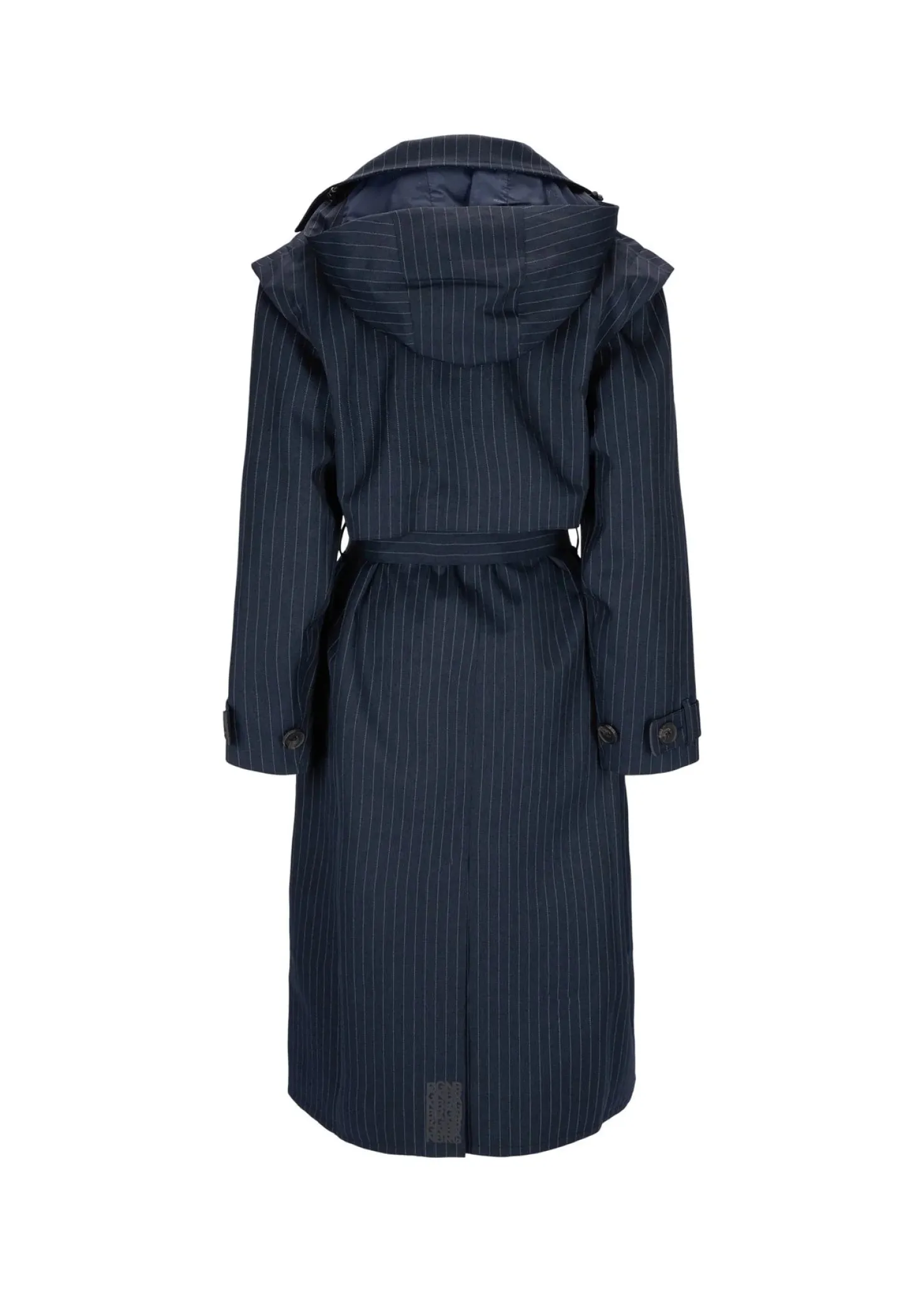 Regndrape Dark Navy Pinstripe Waterproof Trench Coat
