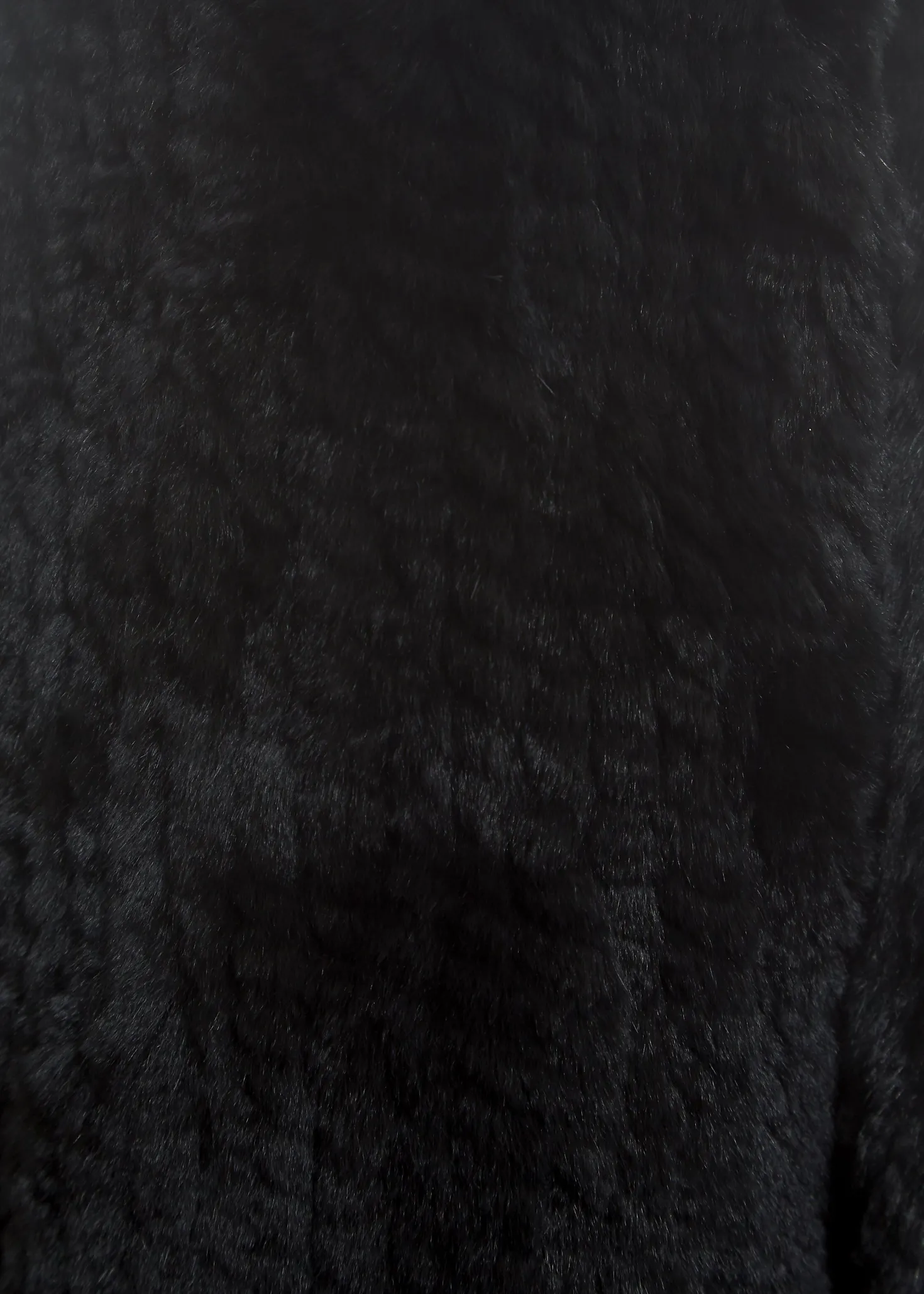 Short 'Black' Knitted Rex Rabbit Genuine Fur Jacket