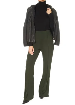 Sierra Merino Black Ribbed Polo Neck