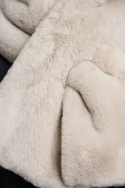 Stip Faux Fur Loop Scarf