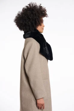 Stip Faux Fur Loop Scarf
