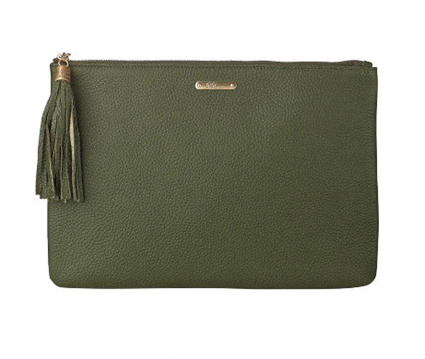 Uber Moss Pebble Clutch Bag